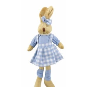 Coelhinho de Peluche Azul c/ Saia Xadrez