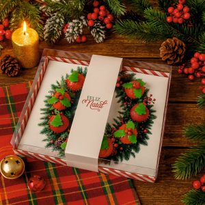 Caixa p/8 Brigadeiros Grinalda Natal Feliz Natal