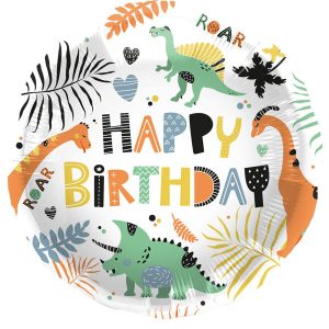 Balão Foil 45cm Birthday Dino
