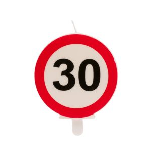 Vela 30 Aniversário Sinal Proibido 6,5cm