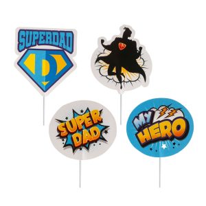 8 Cake toppers Superdad