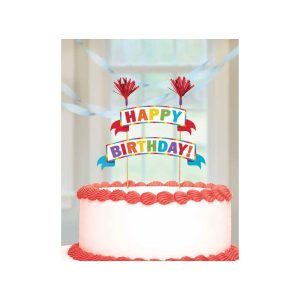 Topo Bolo “Happy Birthday” Rainbow
