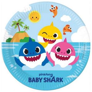 Pratos Baby Shark 8 Unidades