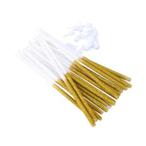 Velas Altas Glitter Dourado 16 Unidades PME