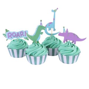 Conjunto para Cupcake Dinossauros em Festa – Formas e Toppers