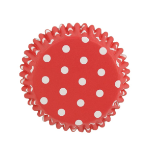 Forminhas para Cupcakes Vermelhas com Bolinhas Brancas 30 Unid
