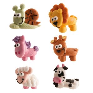 Peças de Decoração 3D em açúcar Animais Aventura