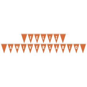 Faixa Feliz Aniversário Laranja Neon – Junco
