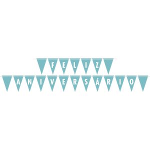 Faixa Feliz Aniversário Azul Turquesa – Junco