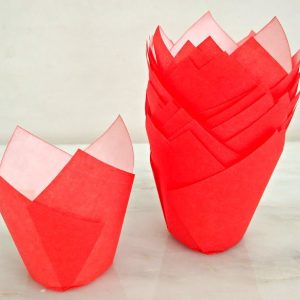 Tulipas de Papel Vermelho +/- 20 uni