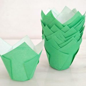 Tulipas de Papel Pequenas Verde +/-20 uni