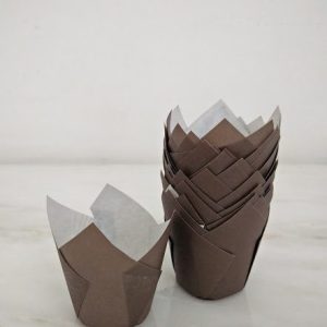 Tulipas de Papel Pequenas Castanho +/-20 uni