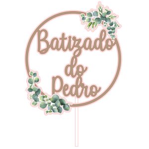 Topo de Bolo Batizado Personalizado