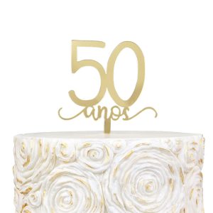 Topper Acrílico 50 Anos Dourado