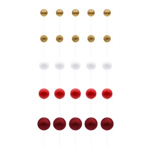 Conjunto Esferas Vermelho e Ouro 20 unid