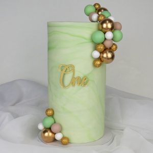 Conjunto Esferas Verde, Bege e Ouro 50 unid