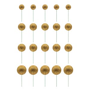 Conjunto Esferas Glitter Ouro 20 unid