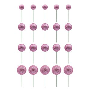 Conjunto Esferas Glitter Rosa 20 unid