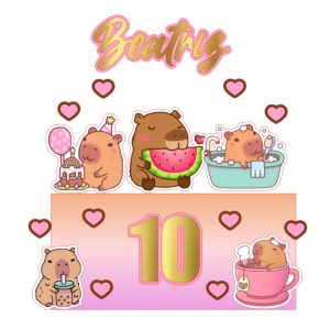 Topo de Bolo Personalizado – Capivara