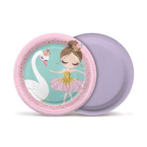 Prato Descartável (18 cm) Bailarina – 8 unidades