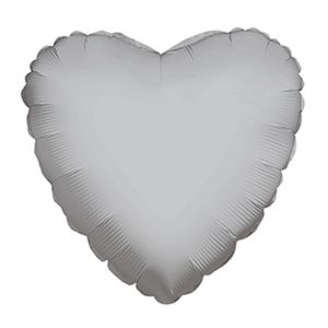 Balão Foil Coração Cetim Platinium