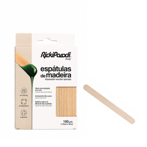 RickiParodi Espátula Cera de Madeira Buço 11cm 100uni