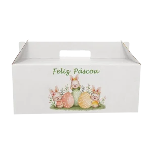 Caixa Cartão Lunch Box Feliz Páscoa 32×21,5×12,5cm