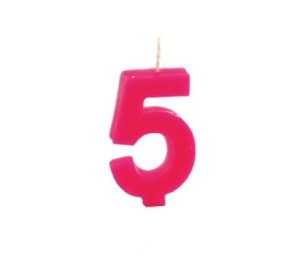 Vela de Aniversário Rosa – Nº 5