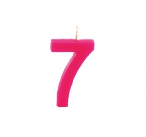 Vela de Aniversário Rosa – Nº 7