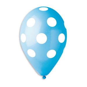 Balões de Latex com Bolinhas Cores Variadas – Azul Claro