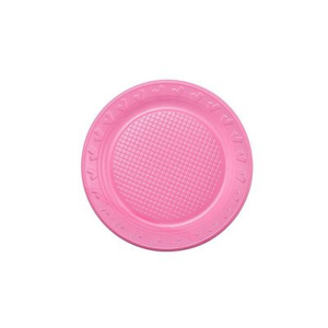 Prato Sobremesa Descartável Rosa