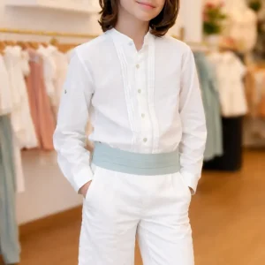Conjunto de Menino com Faixa de Pregas Amovível