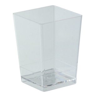 Conj. 10 Copos Transparentes Quadrados