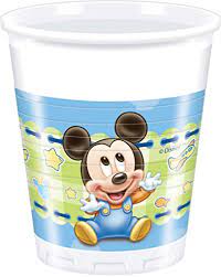 Copos Mickey Bebé 8 uni
