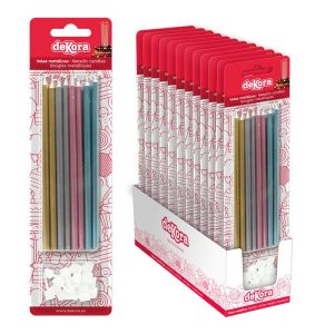 Velas Individuais Metálicas 16 Unidades Várias Cores – Mix